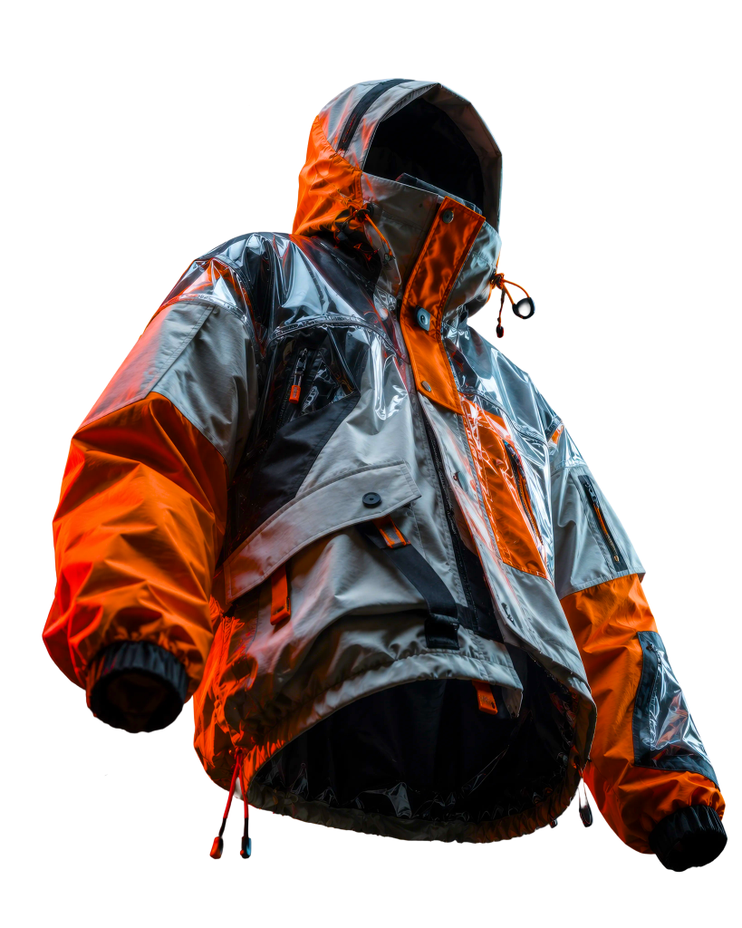 Chaqueta técnica Kenneth en naranja y gris